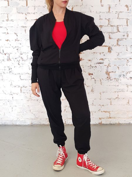 Black Zip up tracksuit for women South Africa