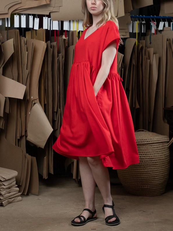IDV Picnic Dress Red Linen 2